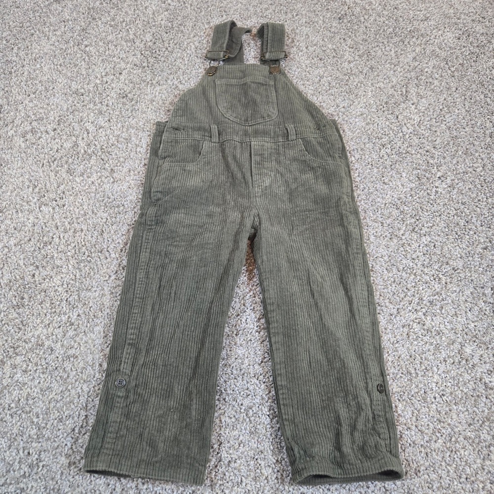 Dotty Dungarees Olive Green Corduroy Overalls 2-3Y